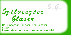 szilveszter glaser business card